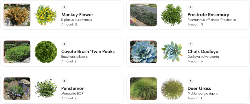 Plant and material list